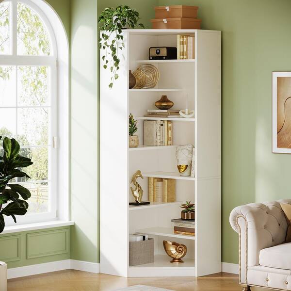 BYBLIGHT 71 in. H x 23.62 in. White Wood Shoe Storage Cabinet Tall