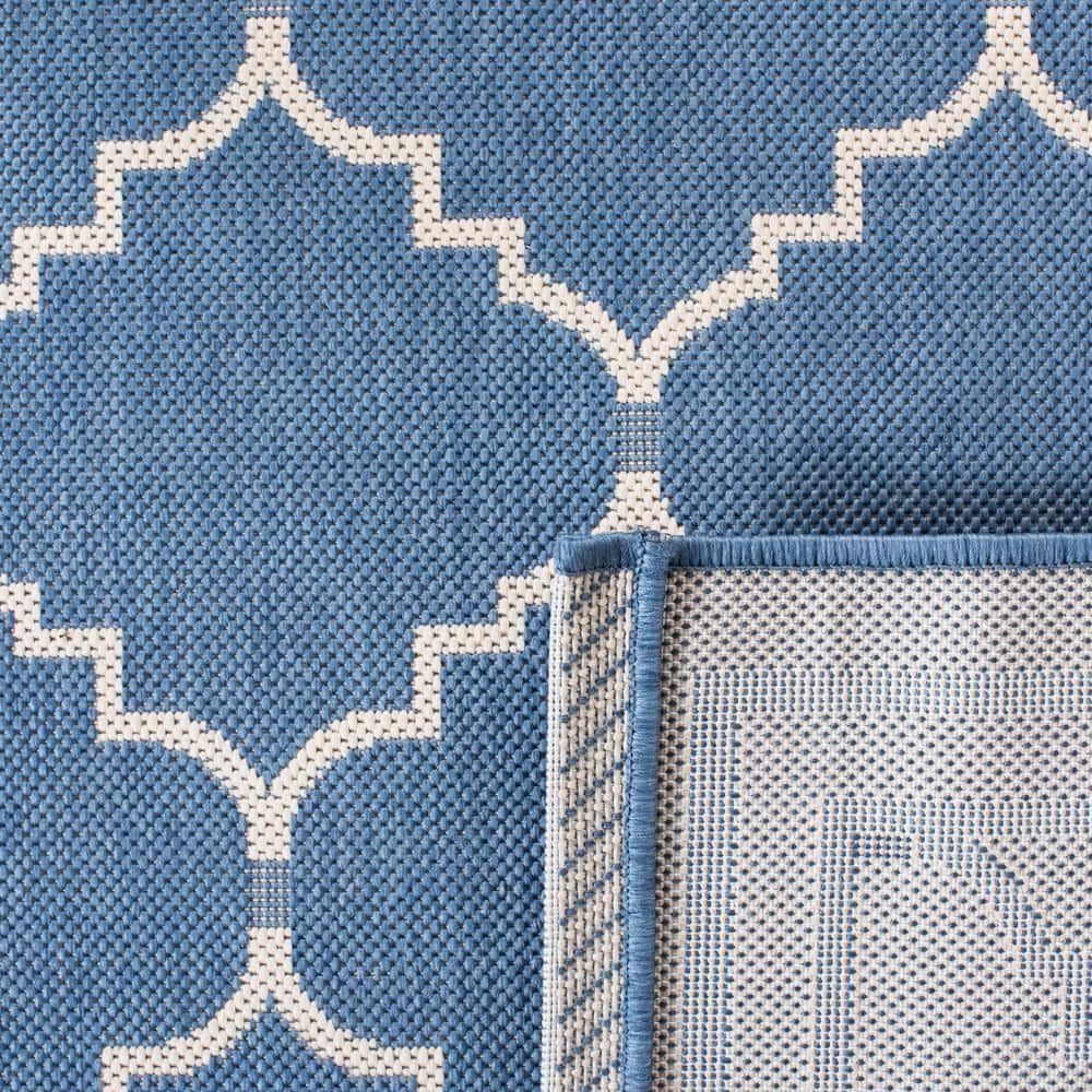 Courtyard Blue and Beige Synthetic Outdoor Area Rug