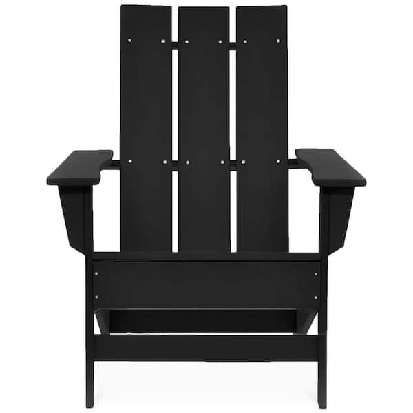 DUROGREEN Aria Black Recycled Plastic Modern Adirondack Chair
