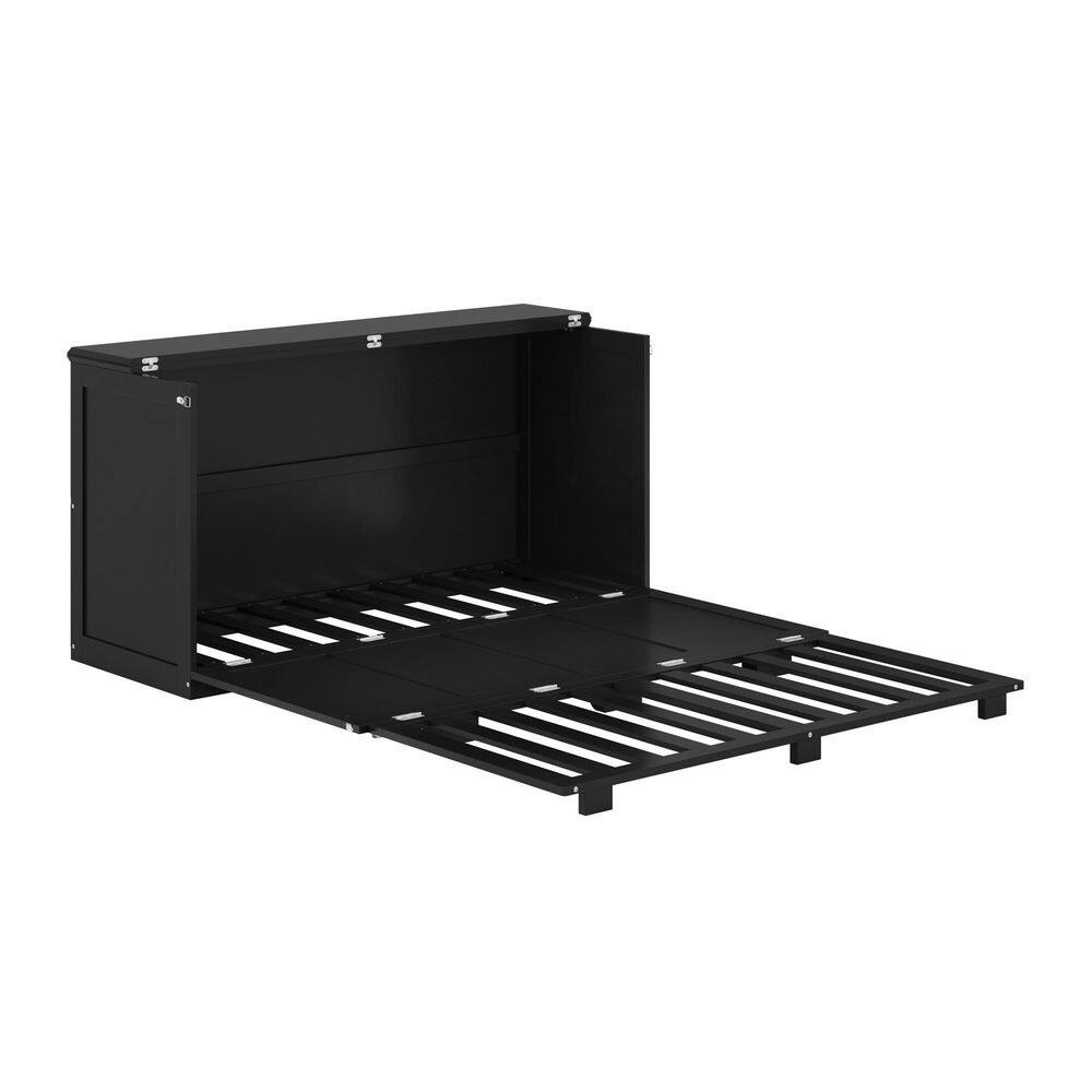 Westfield Black Wood Frame Queen Low Profile Murphy Bed Chest with 6 in. Mattress - thumbnail 9
