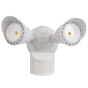 20-Watt White Motion Activated Outdoor Integrated LED Area Light with Dusk to Dawn 3000K Soft White