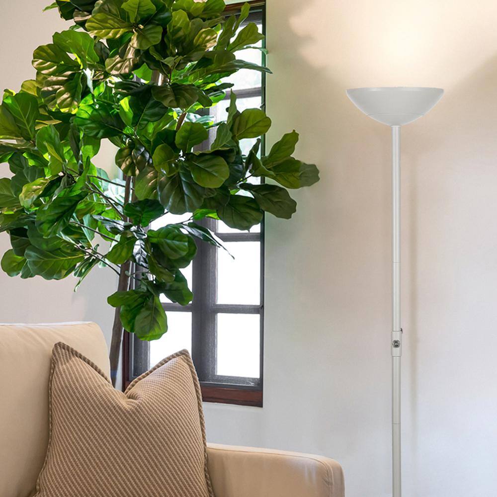 SkyLite 66" White Matte LED Torchiere Floor Lamp for Kids