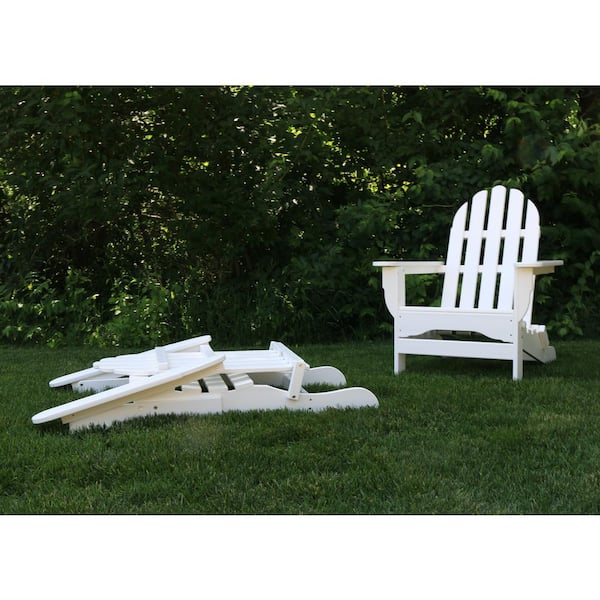 Icon White Plastic Folding Adirondack Chair
