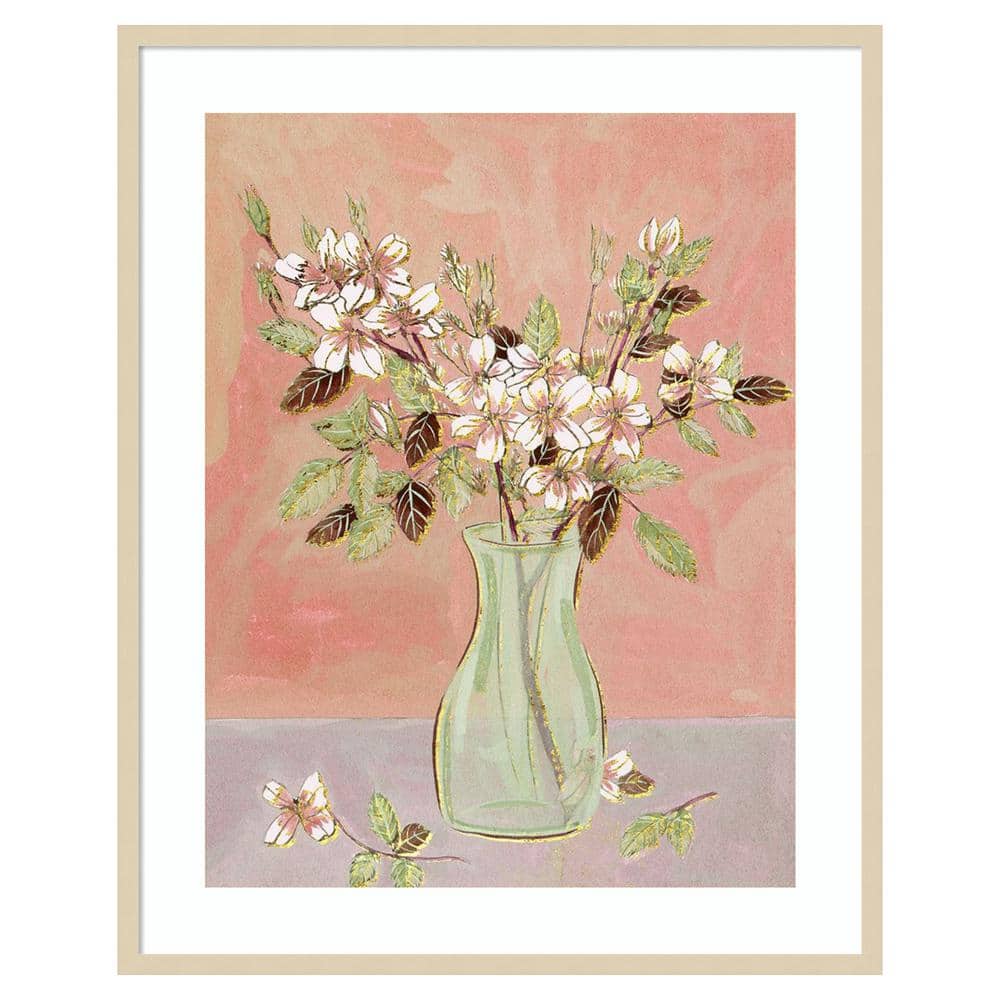 Svelte Natural Framed Abstract Floral Print by Melissa Wang