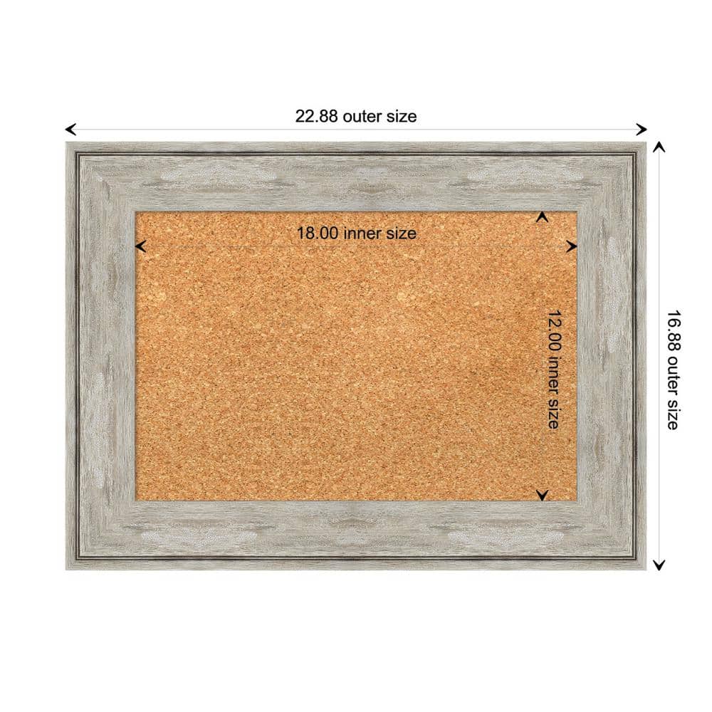 Crackled Metallic Framed Natural Cork Bulletin Board