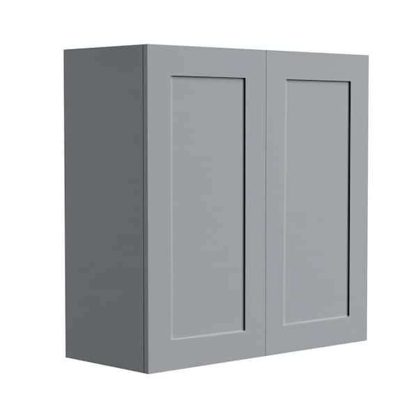 30 in W x 12 in D x 30 in H in Gray Plywood Ready to Assemble Wall Mounted Kitchen Cabinet