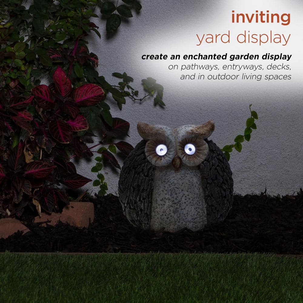 13-inch Brown Solar Powered Owl Lawn Decoration
