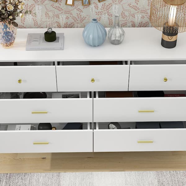 FUFU&GAGA White Storage Cabinet with 7 Drawers DRF-KF330016-01-dd