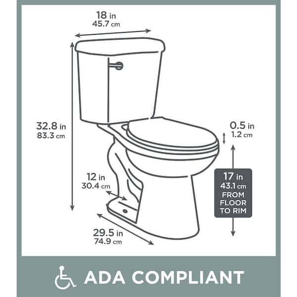 12 in. Rough In 2-Piece 1.28 GPF Single Flush Elongated Toilet in White, Seat Included