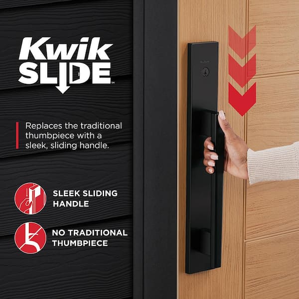 Kwikset Caerus Satin Nickel Single Cylinder Keyed Entry Door