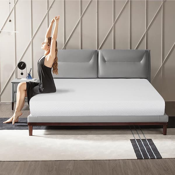 8 in. Jacquard Soft Medium Firm Foam King Mattress with Bed-In-A-Box Bedroom Removable Cover