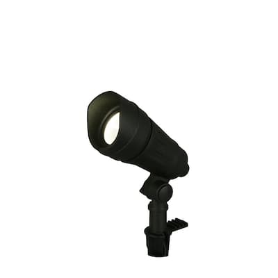 Hampton Bay 400 Lumen Low Voltage Black Integrated LED Outdoor Spotlight