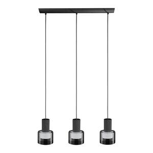 Molineros 28 in. W x 8.2 in. H 3-Light Black Kitchen Island Pendant with White Interior and Clear Outer Glass Shade