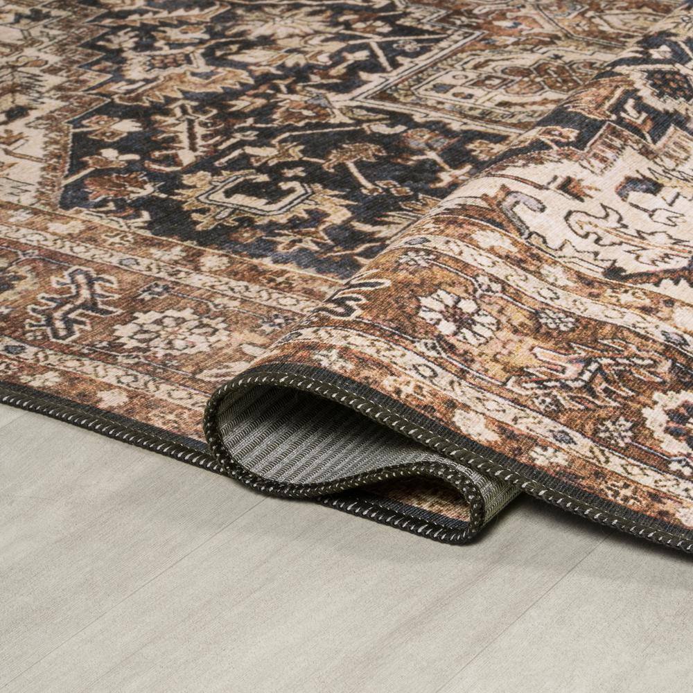 Chapell Chenille Black and Terra Medallion 8' x 10' Area Rug