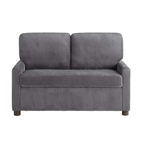 Serta Durham 53.5 in. Gray Polyester Twin Size Sofa Bed