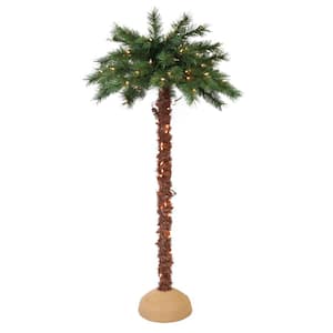5 ft. Pre-Lit Artificial Palm Tree with 150 UL-Listed Lights