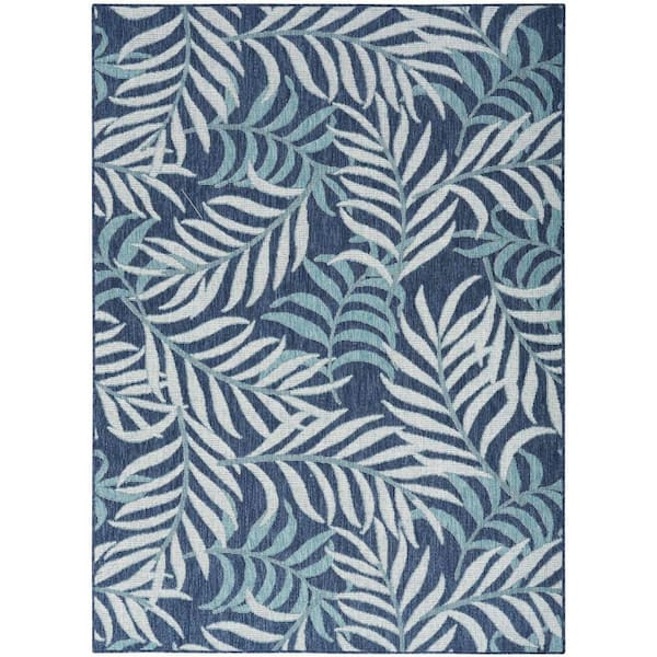 Garden Oasis Navy 6 ft. x 9 ft. Nature-inspired Contemporary Area Rug