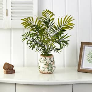18in. Mini Areca Palm Artificial Plant in Floral Vase