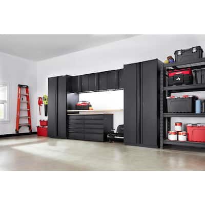 8-Piece Heavy Duty Welded Steel Garage Storage System in Black (156 in. W x 81 in. H x 24 in. D)
