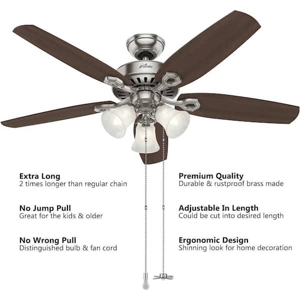 VILLCASE 2-Pack Ceiling Fan Pull Chain Pendants – Frosted Silver, Crystal Glass