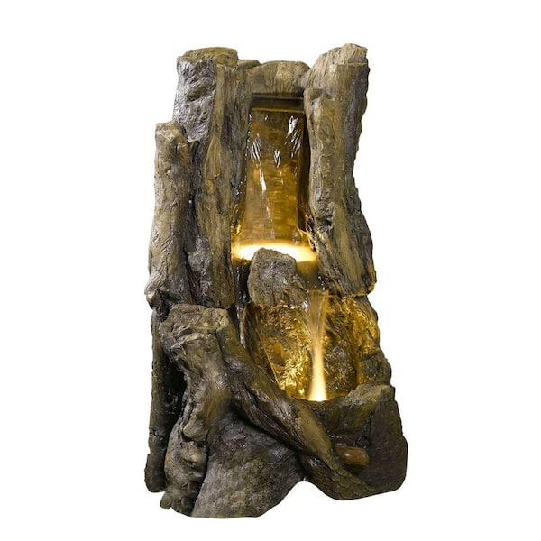 Fountain Cellar Stump Outdoor/Indoor Water Fountain with LED Light