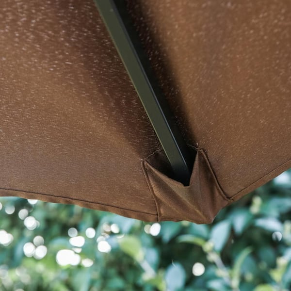 9 x 15 ft steel market patio umbrella in brown Patio Festival 9 x 15 ft. Steel Market Patio Umbrella in Brown PF18260
