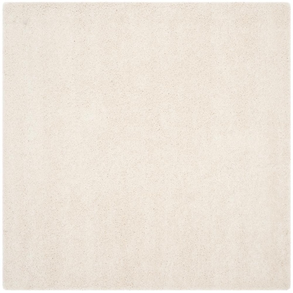 SAFAVIEH Milan Shag 10 ft. x 10 ft. Ivory Square Solid Area Rug