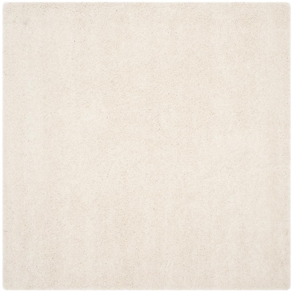 Milan Shag 11 ft. x 11 ft. Square Ivory Solid Flokati Area Rug