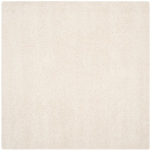 Milan Shag 5 ft. x 5 ft. Ivory Square Solid Area Rug