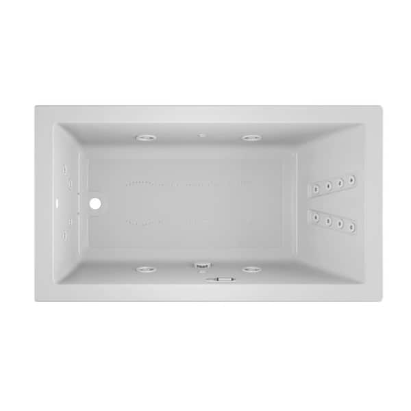 JACUZZI SOLNA SALON SPA 66 in. x 36 in. Rectangular Combination Bathtub with Right Drain in White