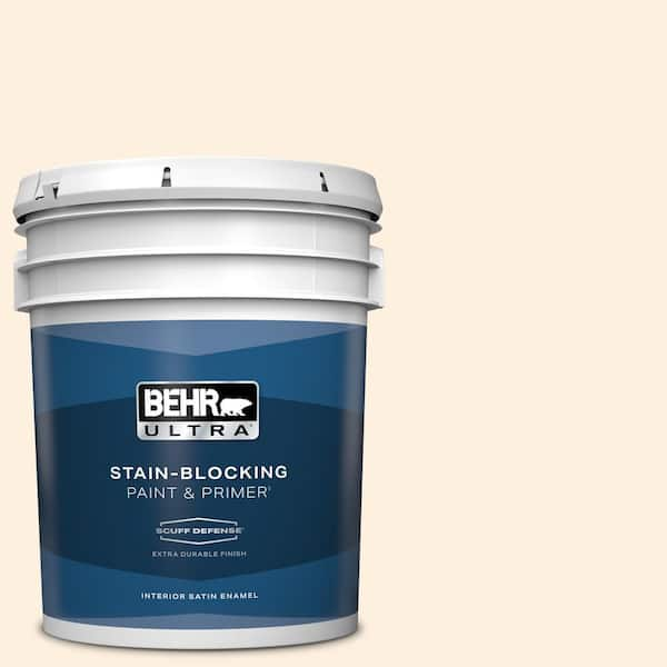 BEHR ULTRA 5 gal. #P230-1 White Grapefruit Extra Durable Satin Enamel Interior Paint & Primer