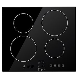 Built-In 24 in. Electric Induction Cooktop in Black with 4-of Elements Including Simmer Element