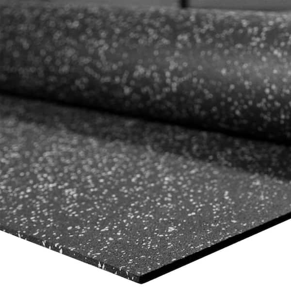 FLOORINGINC Tough Rubber Roll, Gray 4 ft. x 10 ft. x 1/4 in. T Gym Flooring Rubber