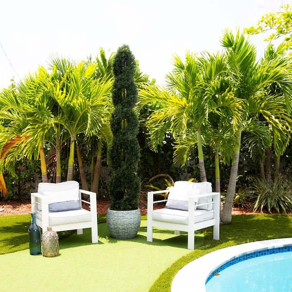Nearly Natural 8 ft. Double Pond Cypress Spiral Topiary UV