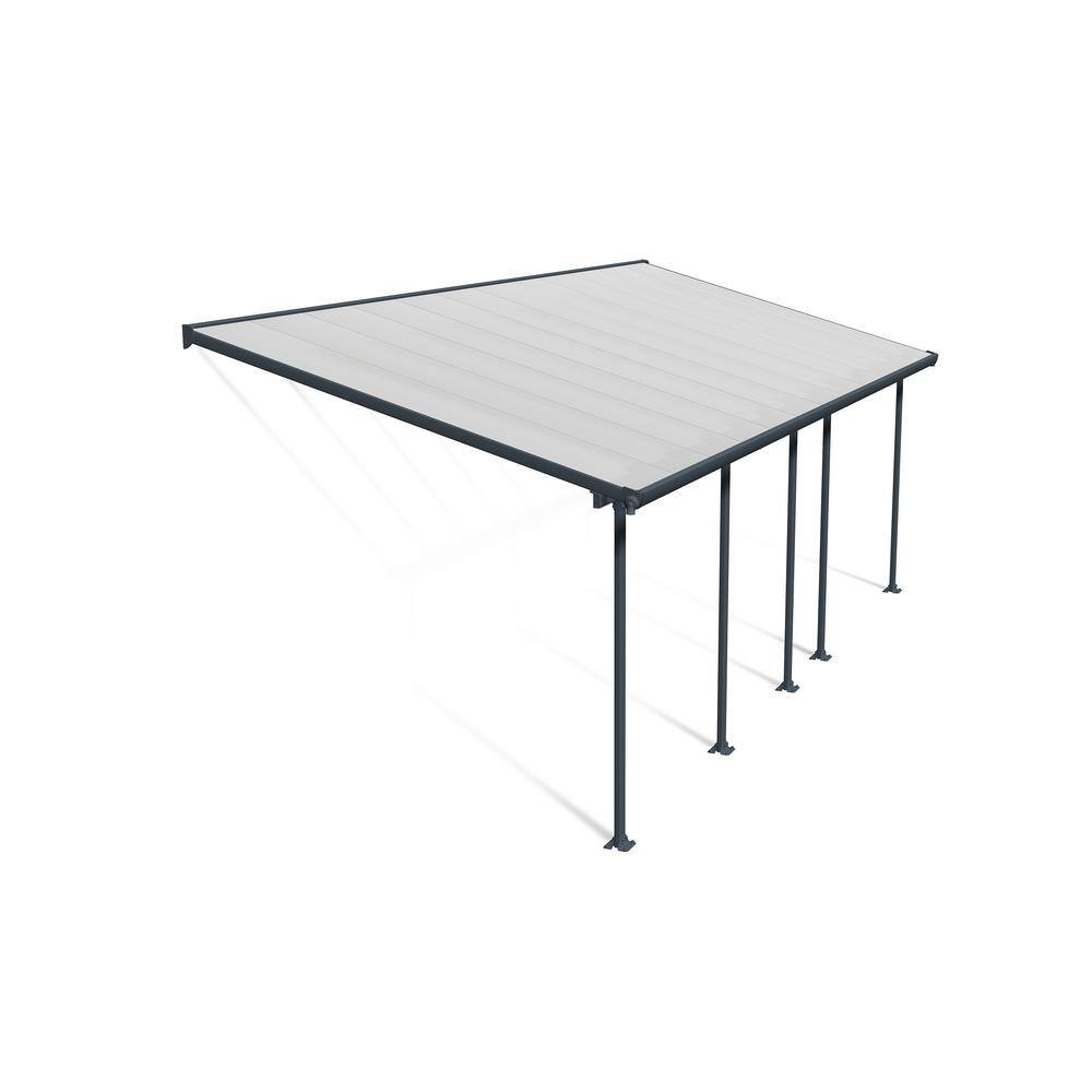 Feria 10' x 24' Gray Aluminum and Polycarbonate Patio Cover