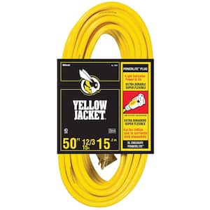 50 ft. 12/3 SJTW Premium Outdoor Heavy-Duty Extension Cord with Power Light Plug