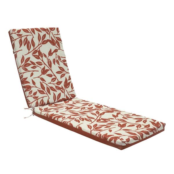 OUTDOOR DECOR BY COMMONWEALTH Ruby Red Outdoor Cushion Lounger in Red Ivory 22 x 71 - Includes 1-Lounger Cushion