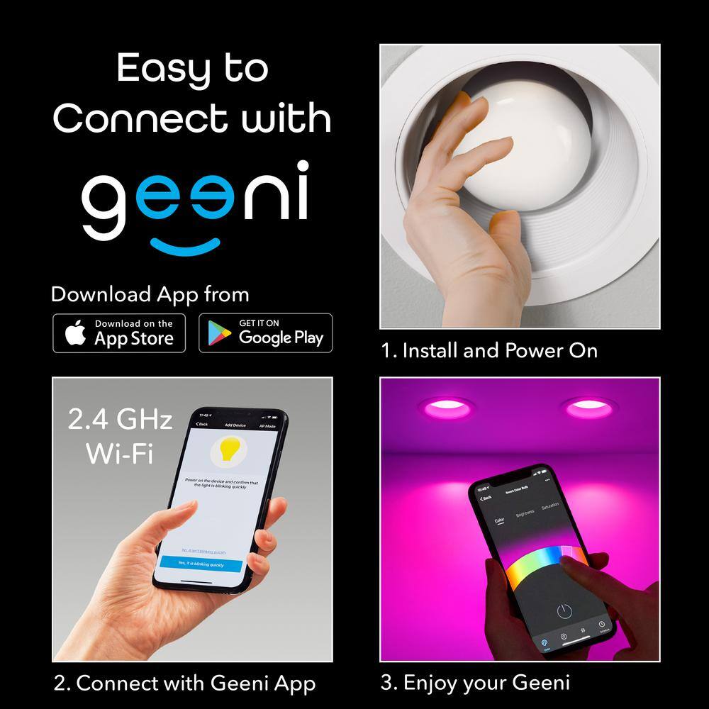 Geeni Prisma Drop Multicolor Dimmable BR30 LED Smart Bulb
