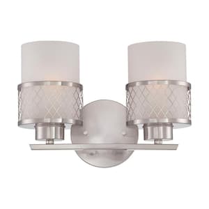 12 in. 2-Light Brushed Nickel Vanity Light