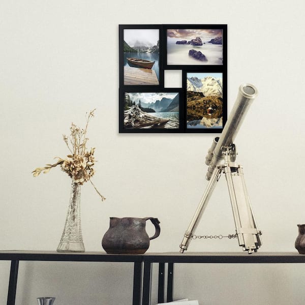 Malden 4 in. x 6 in. 4-Pack Black Puzzle Collage Picture Frame