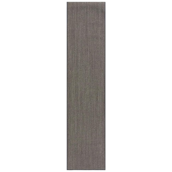 Martha Stewart Charcoal 2 ft. x 10 ft. Basket Marle Runner Rug