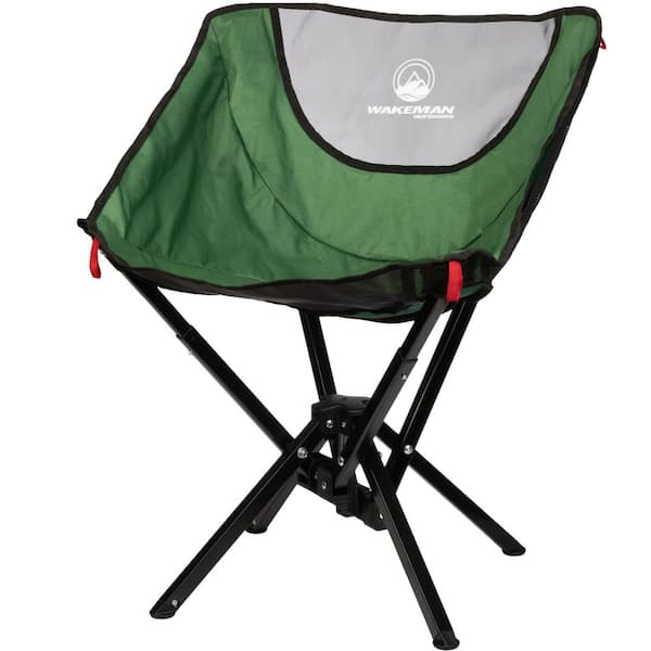 Wakeman Outdoors Portable Camping Chair - Polyester Compact and Foldable Chair - light-weight Backpacking Chair with Carrying Bag (Green)