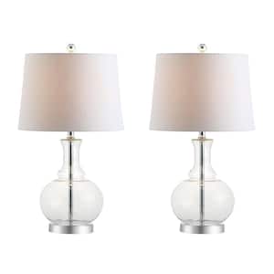 Lavelle 25 in. Clear/Chrome Glass Table Lamp (Set of 2)