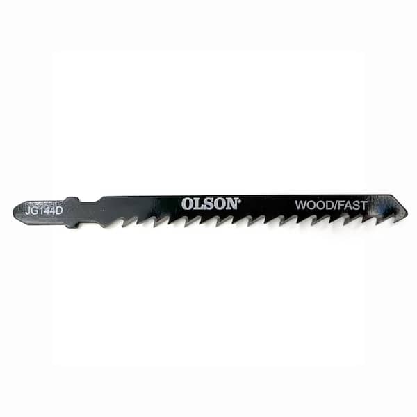 Jig Saw, Steel Blade pack of 5, Wood, Coarse, 3.9 in. long, 38 in. wide, 6 TPI, T-shank