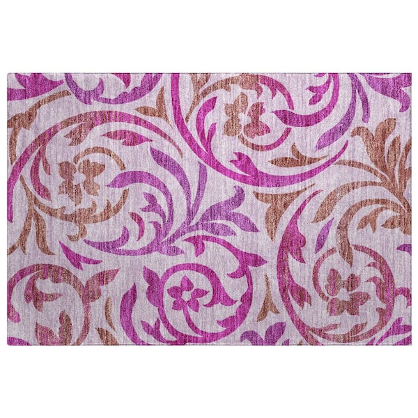 Dream Shag Premium Machine Washable Abstract ADS764 Lavender 2 ft. x 3 ft. Accent Rug