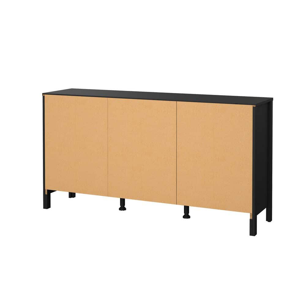 Madrid Black Matte 2 Door Sideboard with 3 Drawers