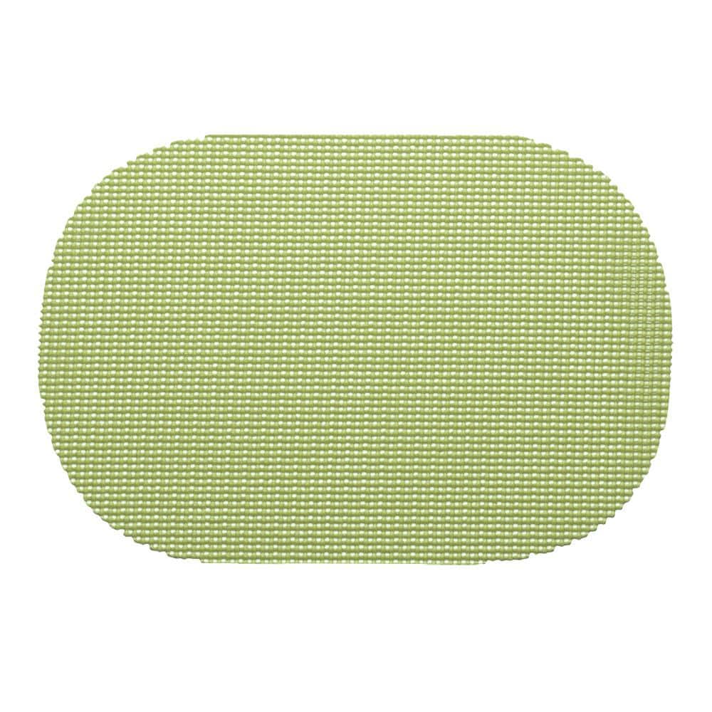 Kraftware 17 in. x 12 in. Mist Green PVC Covered Jute Oval