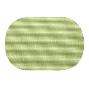 Fishnet 17 in. x 12 in. Mist Green PVC Covered Jute Oval Placemat (Set of 6)