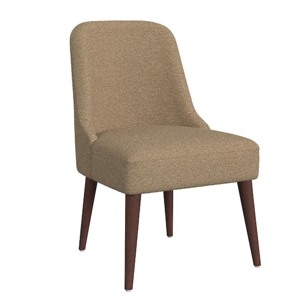 Guy Brown and Dark Amber Brown Fabric Dining Chair