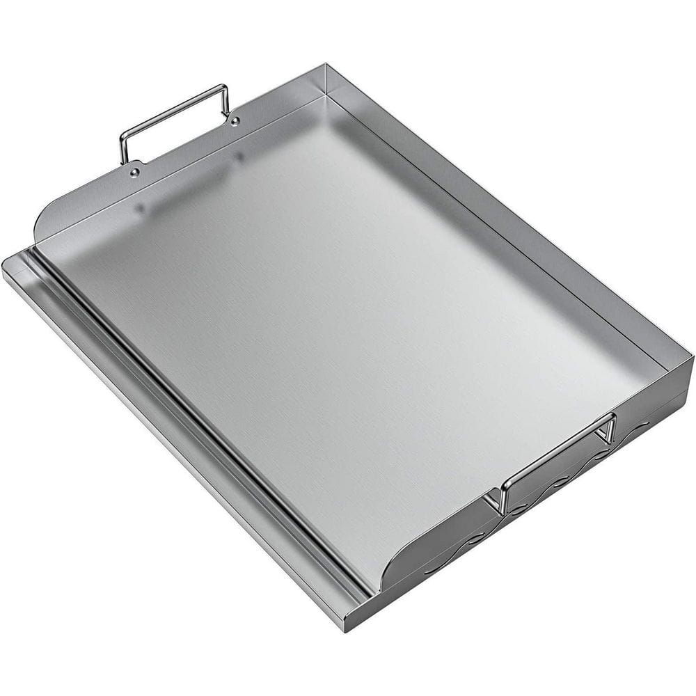 Skyflame Universal Stainless Steel Griddle Flat Top Plate with Even Heating  Bracing for BBQ Charcoal/Gas Grills SK-QA0074-SS1 The Home Depot